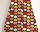Baby Fleece Sleep Sack - Bunting - Multi Colored Hearts- Size L (6-18 months)