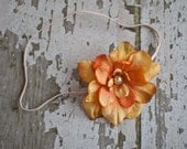 orange flower newborn headband