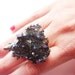 Huge Gold Plated Rainbow Titanium Quartz Crystal Druzy Ring