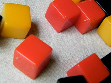 Bakelite Cubes / .5" /Assemblage and Jewelry / Pendants / Cufflinks / Wedding / New Old Stock