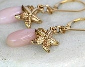 Stella - Stunning Peruvian Pink Opals w Starfish Charm Beach Wedding