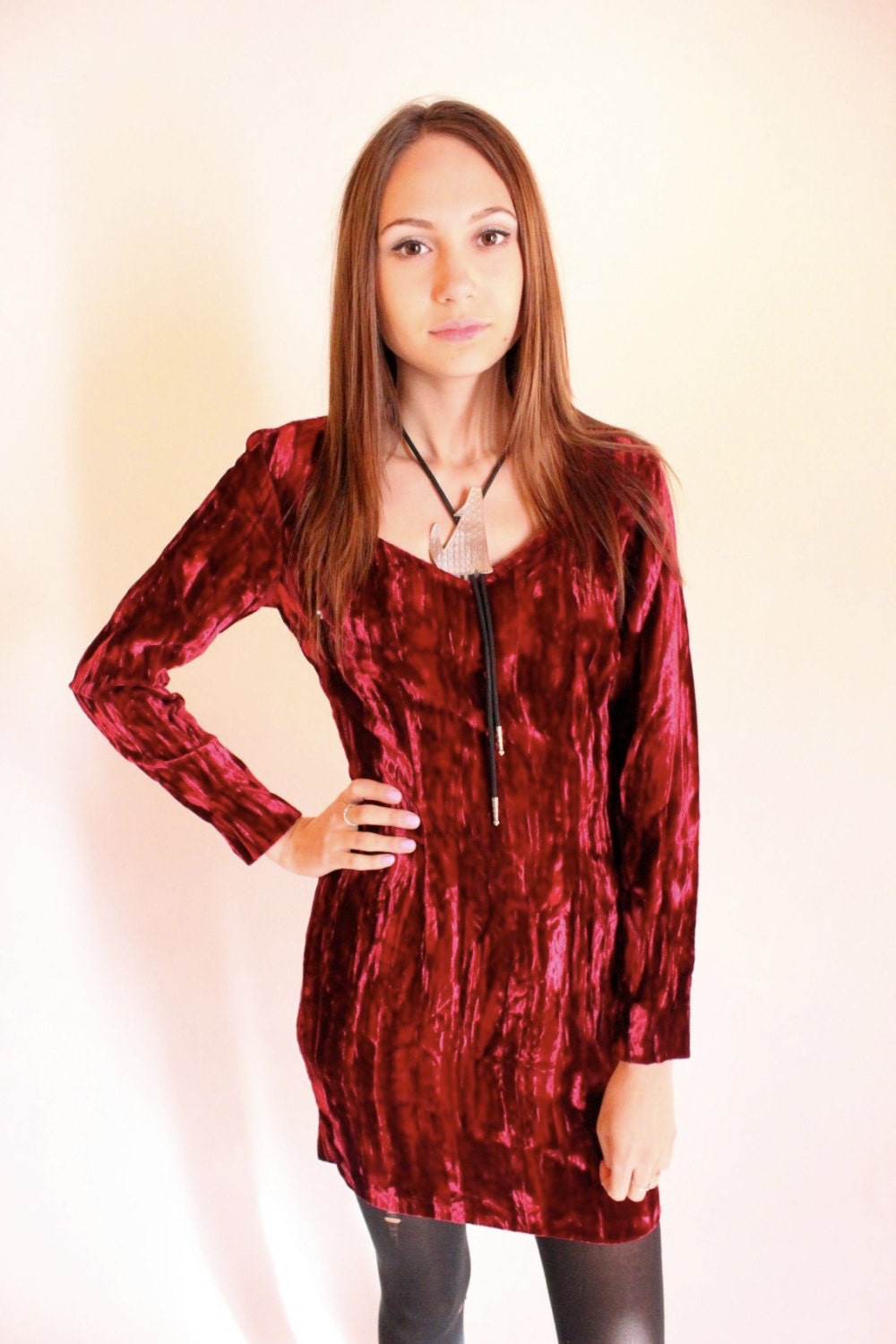 CRUSHIN 80s Merlot Crushed Velvet Sweetheart Grunge Bodycon Mini Dress