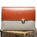 Laptop Case 15 inch Macbook Pro - Sleeve Grey Wool Felt with Brown Leather