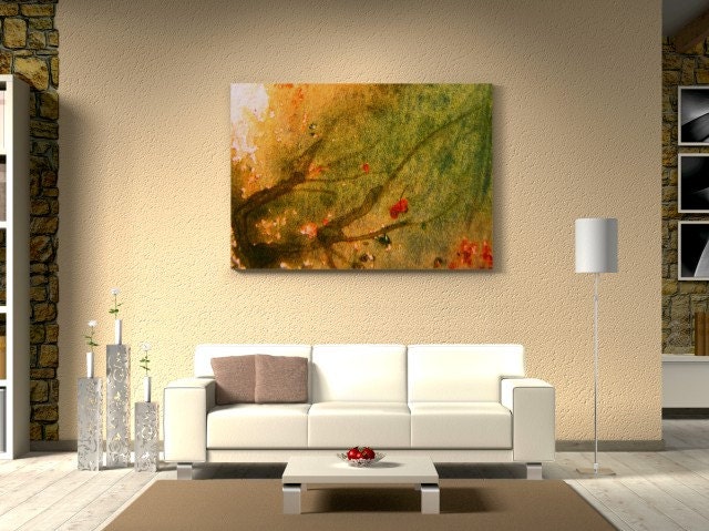 LARGE 24 x 33 CANVAS ART - Abstract Watercolour Painting