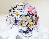 bridal brooch bouquet wedding bouquet with vintage brooches READY TO SHIP