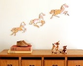 Pink And Orange Vintage Wallpaper Wild Horse Wall Plaques