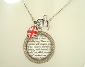 Sherlock Necklace sherlock Holmes Necklace Literary Necklace Literary Jewellery UK