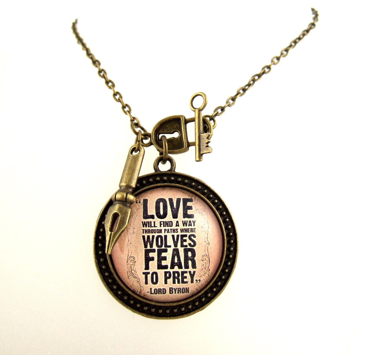 Lord Byron Necklace Literary Quote Necklace Love Quote Cameo Necklace Literary Jewellery Literary Jewelry