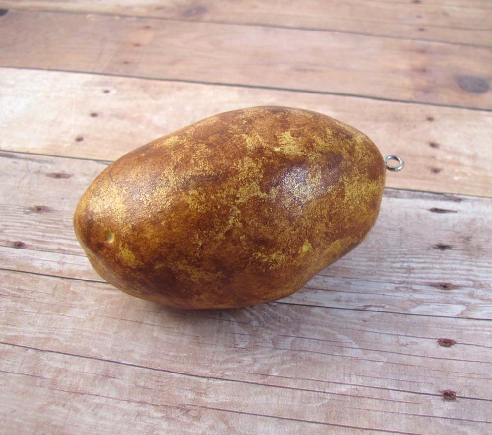 Russet Baked Potato Polymer Clay Christmas Ornament - Farmers Market Ornament of the Month March 2013 - Made to Order