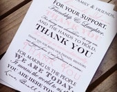 Frameable Wedding Thank You Cards - The Meghan - 5x7 Size - Custom Colors Available - Set of 2