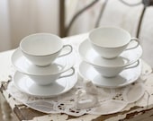 white Fine China cups and saucers Style House
