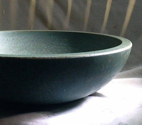 Subtle Blue Concrete Bowl - Tres Grande - French Country