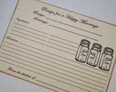 Wedding Guest Book Alternative Recipe Cards - Set of 50 - Mason Jars