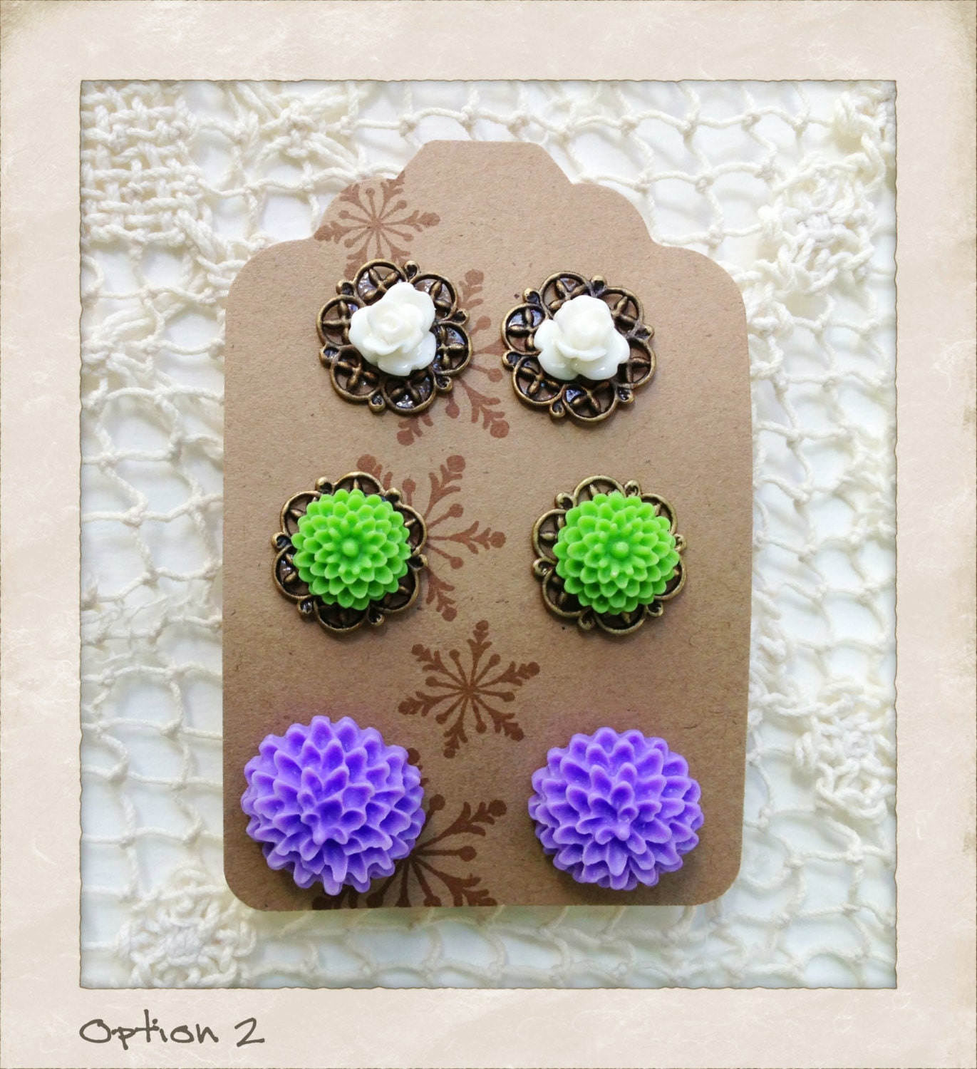 SALE Flower Earring Set
