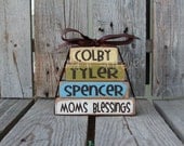 Mom Grandma Mimi Nana Blessings Wood BLock Set gift mothers day home decor personalized baby childrens names sign