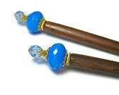 Blue Hair Sticks, Hair Jewels, Prom Hair Accessories