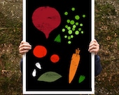 Good Food 2 Kitchen Poster print  20"x27" - archival fine art giclée print