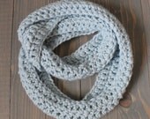 Crochet Infinity Scarf-Cotton Candy Blue