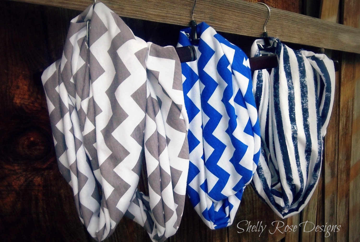 Pre-Sale--Perfect for Nursing--The Chevron Infinity Scarf--Jersey Knit--Soft--Gray on White--Doubled Extended Size--Nursing Cowl