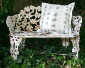 Hand-painted Decorative Pillow Cover in Recycled Cotton Tarp