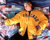 90's Unisex Yellow Chicago Bomber Jacket XL