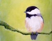 CHICKADEE Print.  8 x 10 Fine Art Giclee print.  GUINEVERE.