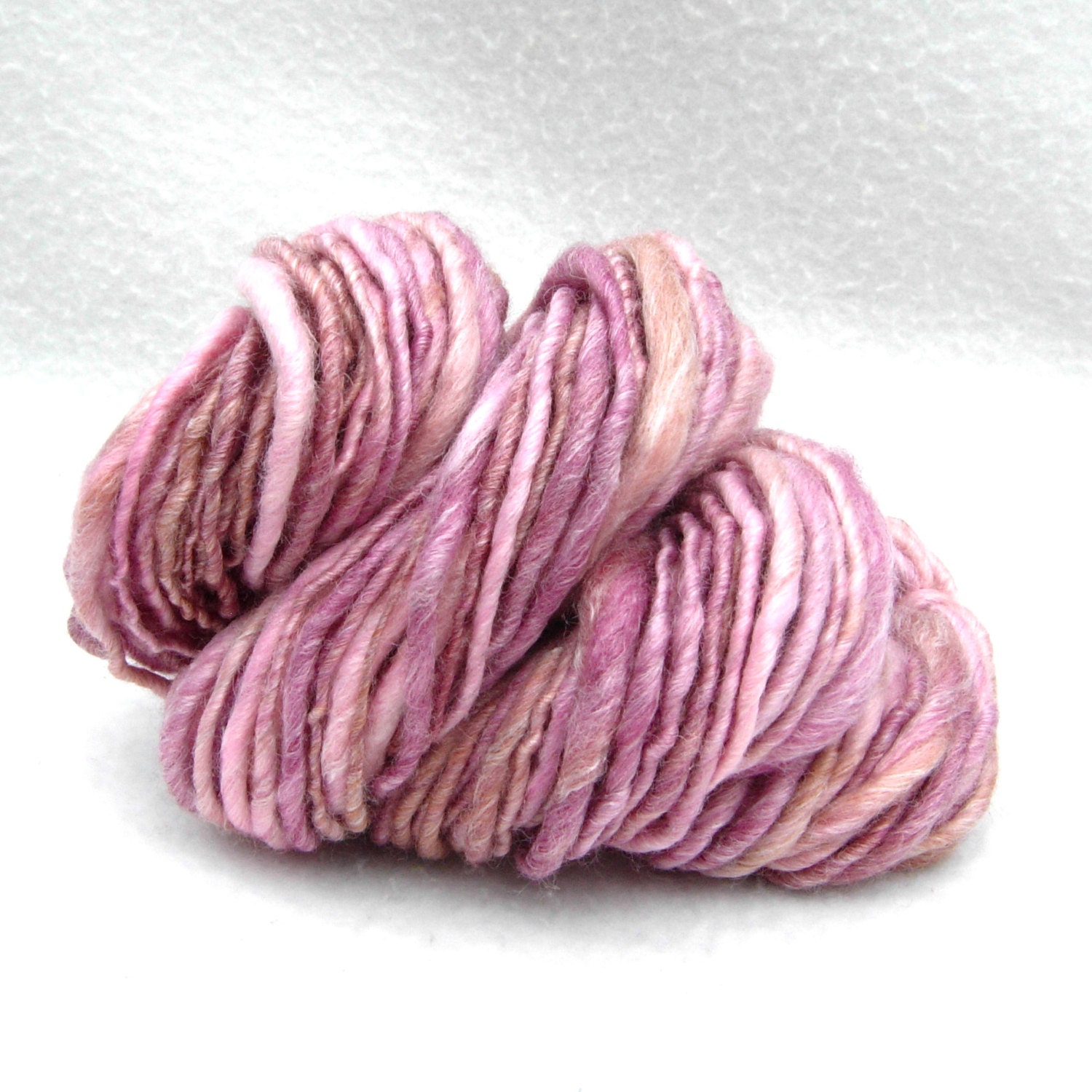 Raspberry Chocolate - 50 yards Thick and Thin Handspun yarn