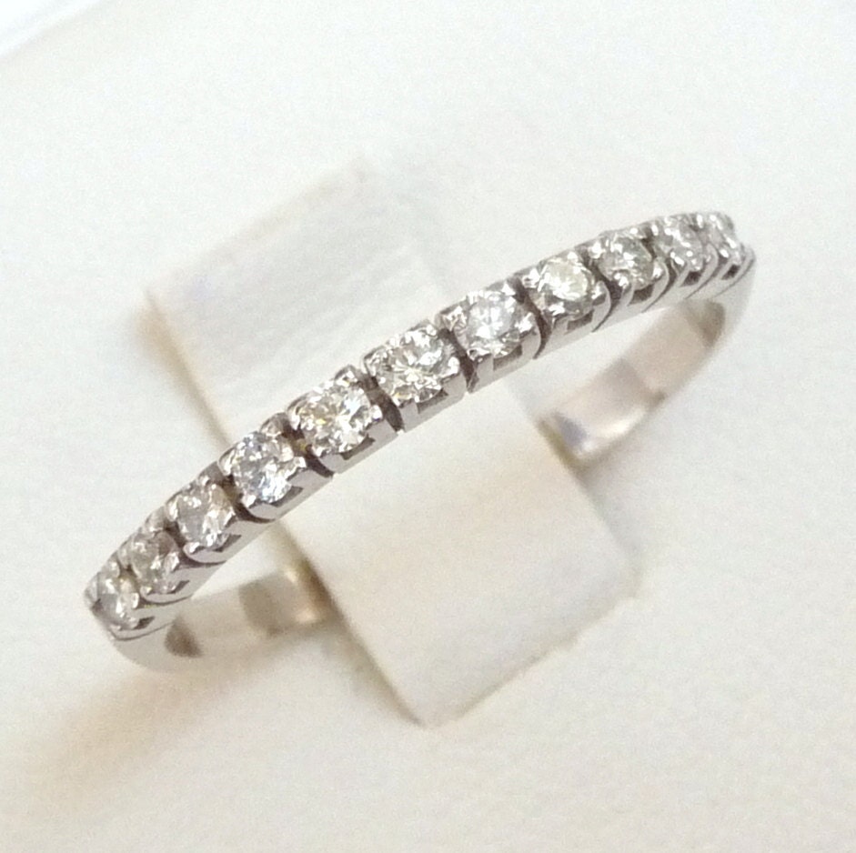 Diamond eternity band wedding ring white gold engagement ring  wedding band 2mm wide