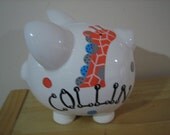 Personalized Large Elephant, Giraffe Piggy Bank -Newborns , Boys , Girls , Ring bearer, Flower Girl,Baby Shower Gift Centerpiece
