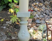 FRENCH COUNTRY  Large  Candle Holder OOAK Light Mint/  Paris Apartment /Shabby Chic by Valsunique