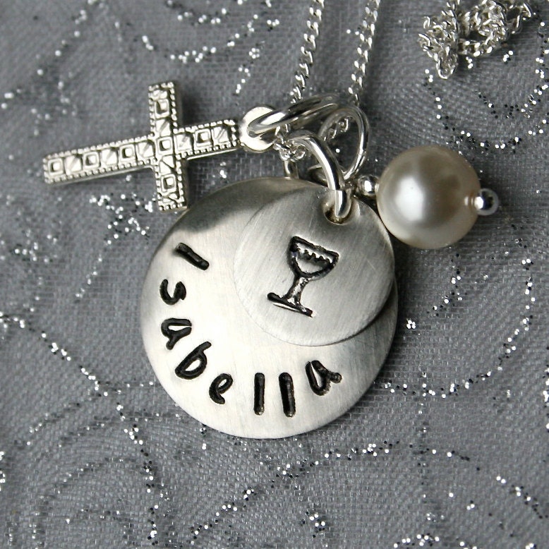 Sterling 1st Communion Necklace - FIrst Holy Communion
