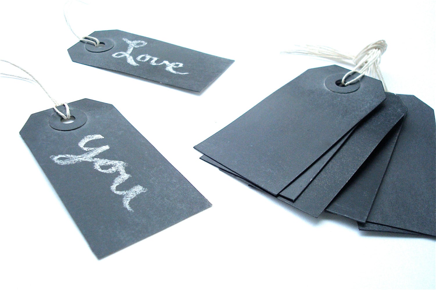 Chalkboard Tags - Black Chalk Board Gift Tags - Hang Tags - Handmade - Set of 10