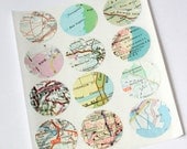 Envelope seals - vintage maps