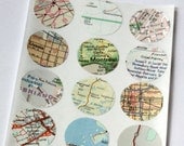 120 Envelope seals - vintage maps