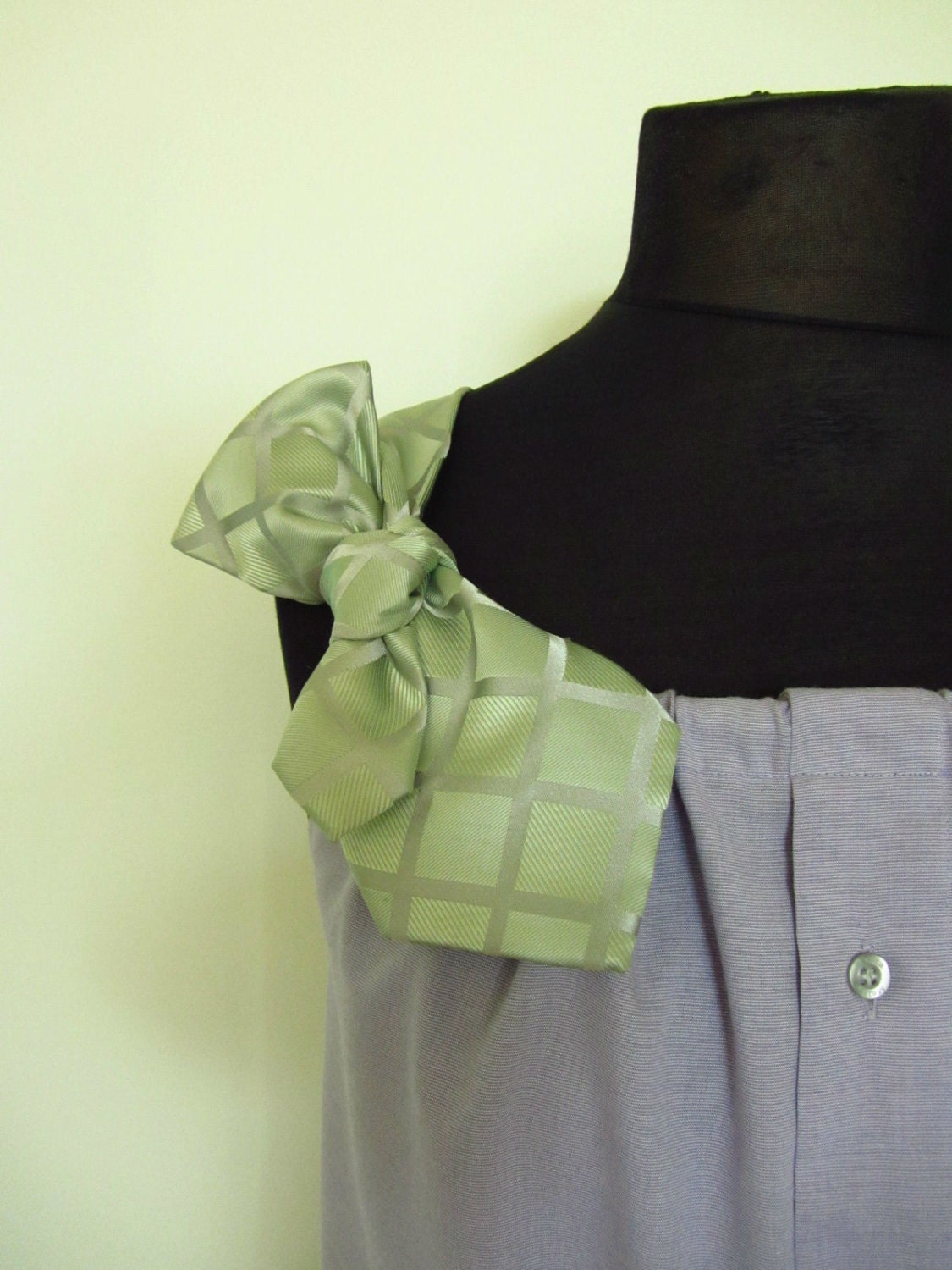 Lavender Purple Boyfriend Tank Top with Two Neckties Shoulder Straps / Women Tops / Upcycled Clothing / made from mens shirt and neckties