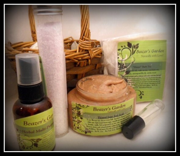 Whipped Bath Scrub & Bath Tea Giftset- Mothers Day- Spa- Natural Skincare