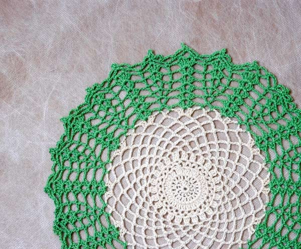Summer Fresh Crochet Lace Accent Doily, Home Decor, Handmade by NutmegCottage