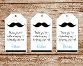 SET of 20 Mustache MINI Favor Tags, Hang Tags  :  Personalized, Moustache, Little Man, Color Choices