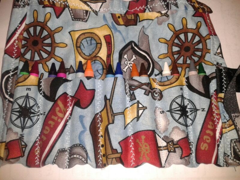 Pirate Crayon Roll, party favor, birthday, boys