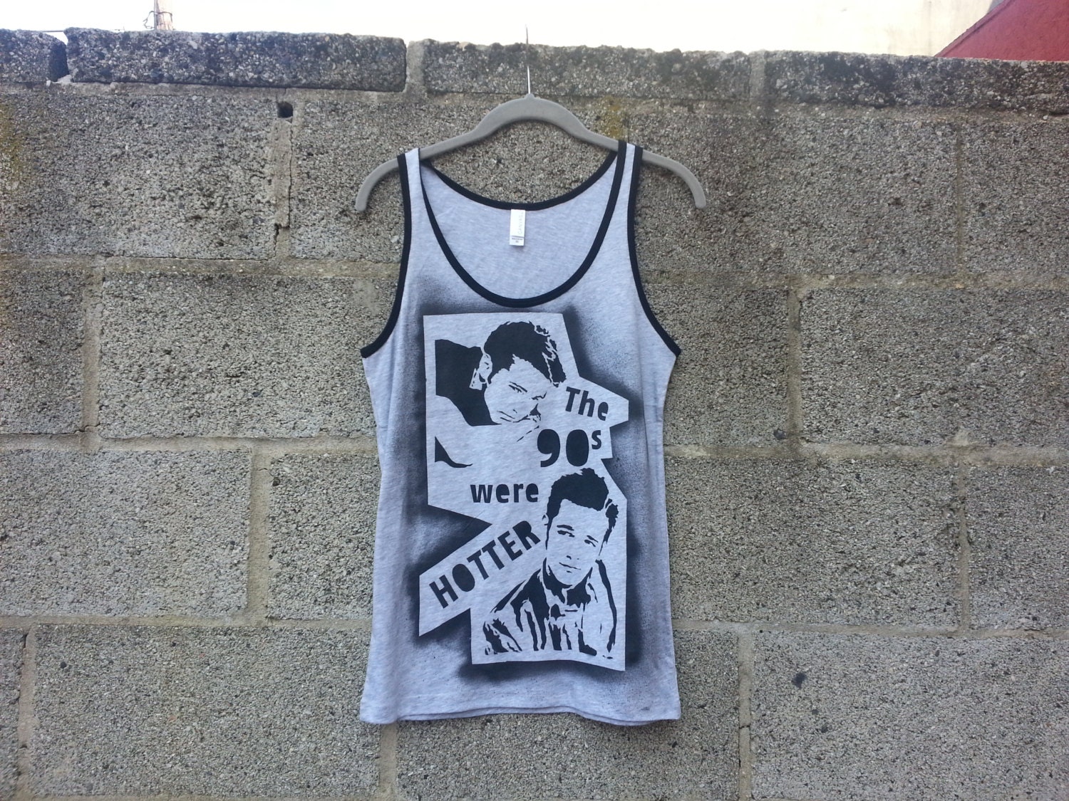 90210 idols tank top 90s stencil and spray paint art by Rainbow Alternative on Etsy