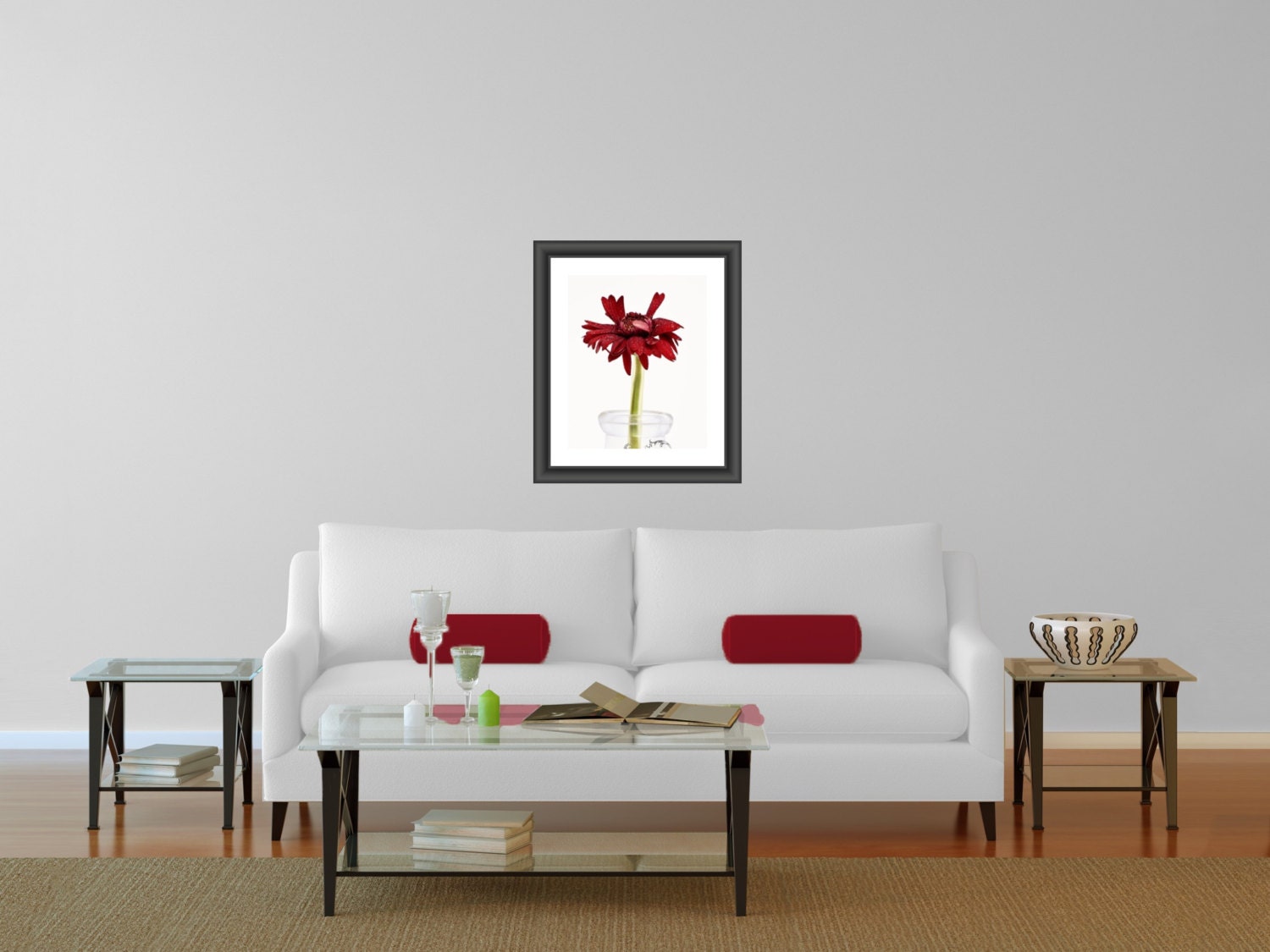 Flower Home Decor Standing Tall Photo Fine Art Flower Photography Print Red Wall Art