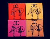 LES MINIS MIGNONS - Chanel Talking Heads Mini Canvas Magnets - Hand Painted Fine Art