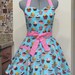 Sweetheart Hostess Apron-Cupcakes on Blue-Full of Twirl Flounce-With a hint of Sprinkles