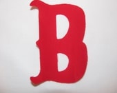 Iron on fabric applique capital B, all letters available, red, monogram, letter great for t-shirts, bags,pillowcases, quilts, etc