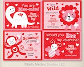 Custom Printable Valentine's Day Cards DIY- Personalized Digital Printable Valentine Card - Personal Use Only