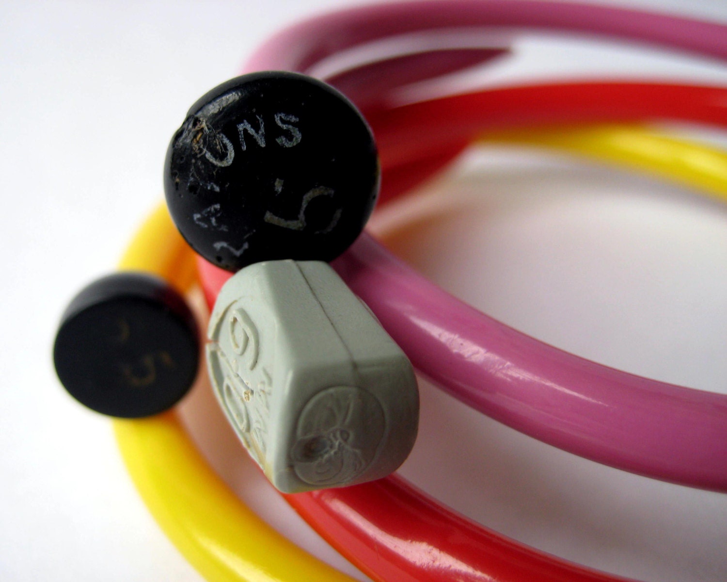 Vintage Knitting Needle Bracelets Summer Salsa Large