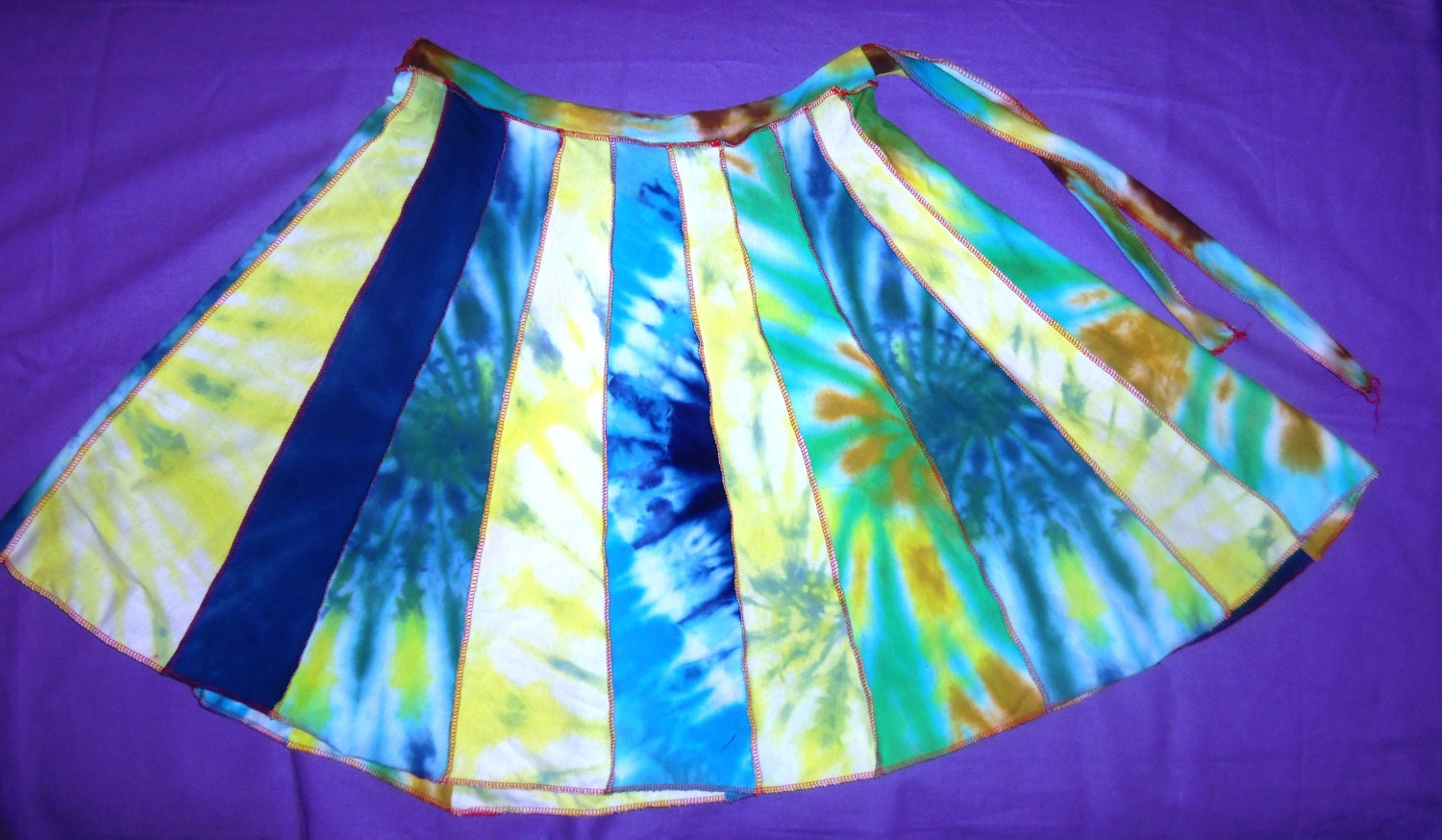 Upcycled Tie Dye Patchwork Skirt