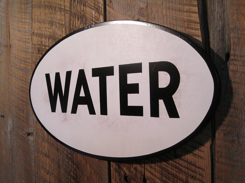Water - Wooden Sign