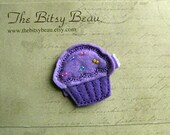 Purple Cupcake Hair Clip