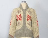 20% OFF SALE Vintage Grey NORDIC Wool Winter Sweater